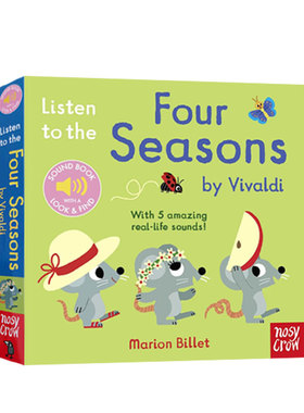 英文原版 Listen to the Four Seasons by Vivaldi 我的小小音乐厅 纸板触摸发声书 启蒙认知绘本 Marion Billet