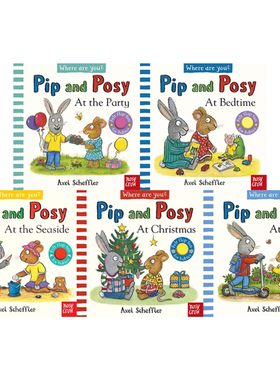 英文原版 Pip and Posy Where Are You 系列 5册 波西和皮普 纸板翻翻书 圣诞节 Nosy Crow