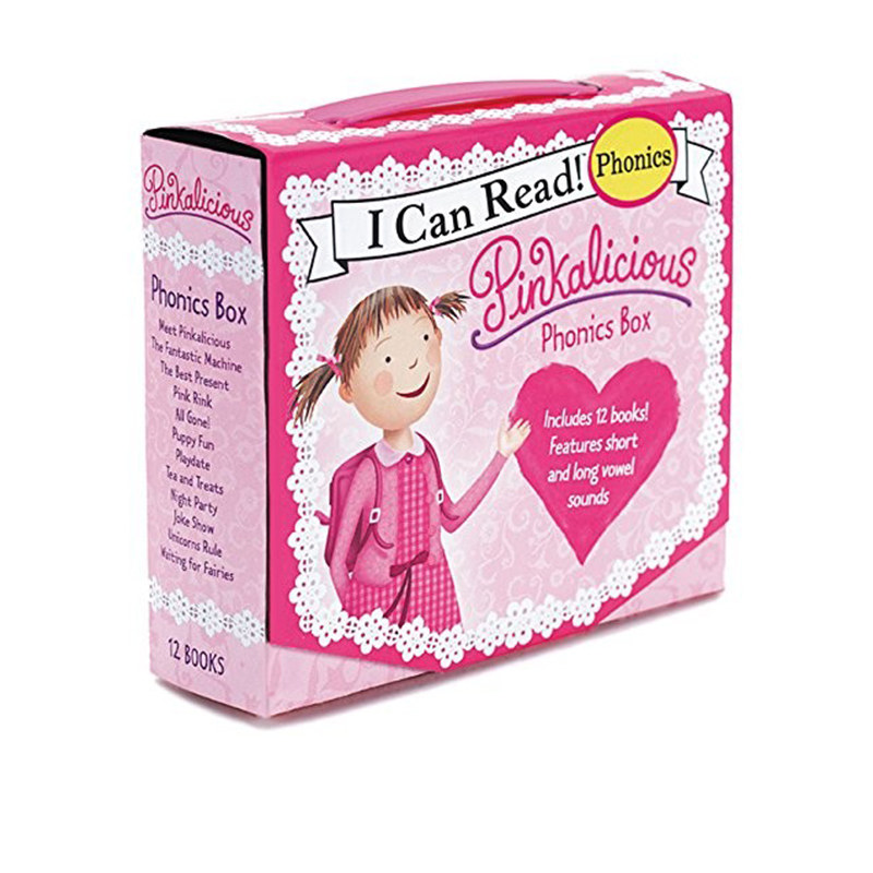 英文原版绘本 Pinkalicious Phonics Box Set 粉红控 I Can Read 自然拼读12本 英语启蒙读物图画书