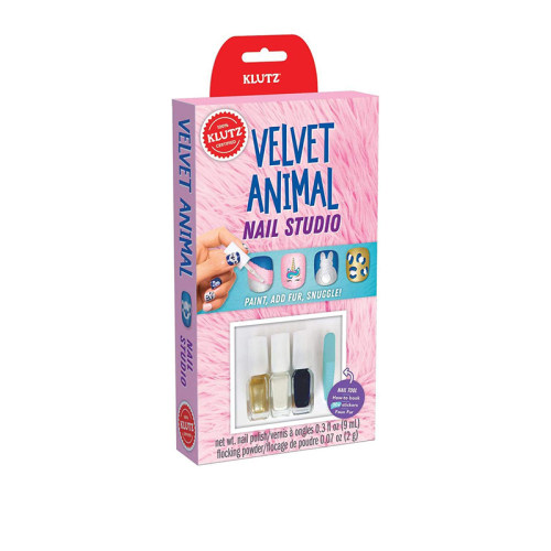 英文原版 Klutz Velvet Animal Nail Studio 丝绒动物系美甲工作室 包含材料包 美甲创意 女孩手工制作DIY
