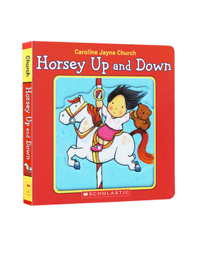 英文原版 Horsey Up and Down 纸板操作书 儿童启蒙认知绘本 名家Caroline Jayne Church 新品