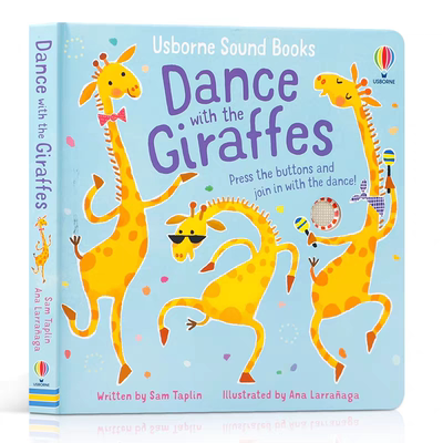 英文原版 Usborne Dance with the Giraffes 与长颈鹿共舞 低幼启蒙奇妙触摸音乐发声书 精装纸板 尤斯伯恩