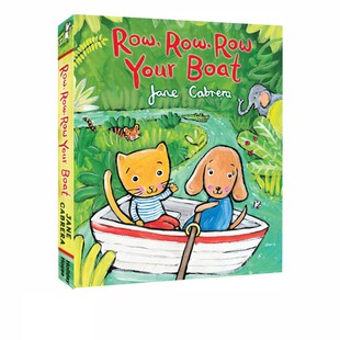 英文原版 Row Row Row Your Boat 纸板书 韵文儿童童谣 幼儿早教绘本图画书 亲子共读 Jane Cabrera