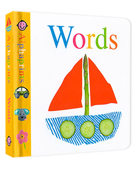 英文原版 Little Alphaprints Words 纸板触摸书 儿童单词启蒙学习 图画图解 亲子互动绘本 Roger Priddy