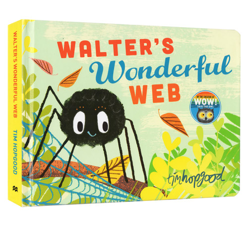 英文原版 Walter’s Wonderful Web 纸板书 幼儿形状启蒙认知 亲子学习图画故事书