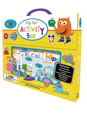 英文原版 儿童低幼游戏学习 Schoolies  My Fun Activity 快乐小学5册大礼盒附棋盘马克笔蜡笔 边玩边学