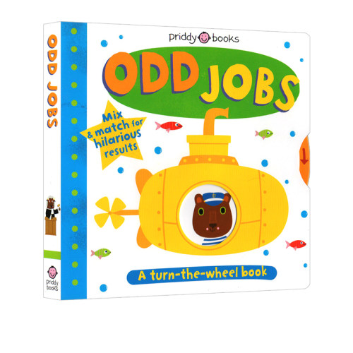 英文原版 Turn the wheel Odd Jobs 纸板书 操作书 低幼基础事物认知启蒙 情景配对 亲子互动 Roger Priddy