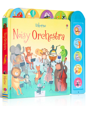 预售 Usborne 动物管弦乐队音乐书 Noisy Orchestra 嘈杂的乐团 发声书大开纸板书 低幼乐器启蒙儿童英语书 亲子互动