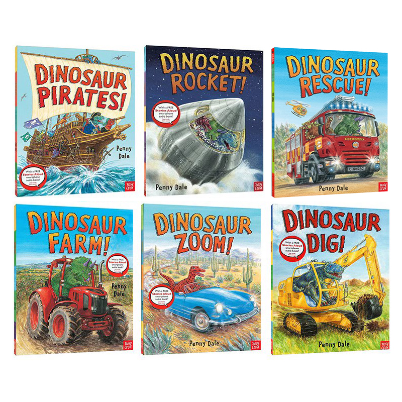 超级恐龙系列 6册 英文原版 Dinosaur Rescue!/Farm/Zoom/Dig/Rocket 格林威大奖作家 Penny Dale 恐龙冒险故事 赠官方音频