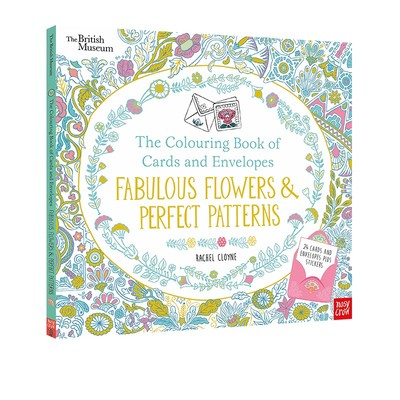 英文原版 British Museum The Colouring Book of Cards and Envelopes Fabulous Flowers and Perfect Patterns 涂色书 文创周边