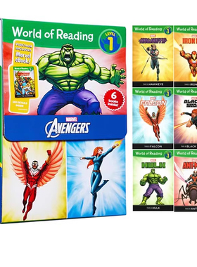 英文原版 Marvel World of Reading L1 漫威复仇者联盟分级读物6盒装 儿童分级阅读图画书 Disney迪士尼经典绘本