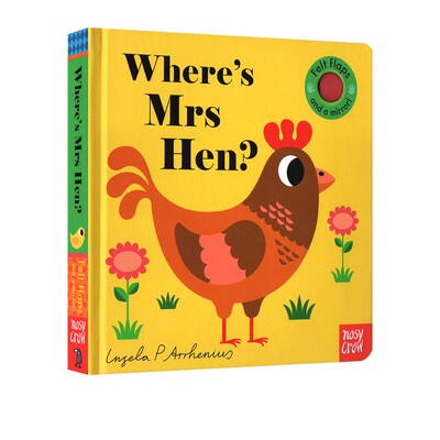亲亲小手翻翻书 英文原版 Where's Mrs Hen? 母鸡和朋友 纸板书 触摸书 翻翻书 趣味问答 早教认知绘本 Nosy Crow