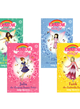 英文原版 The Rainbow Magic Series Fairytale Fairies 彩虹魔法仙子 4册合售 儿童课外兴趣阅读 初级桥梁章节小说