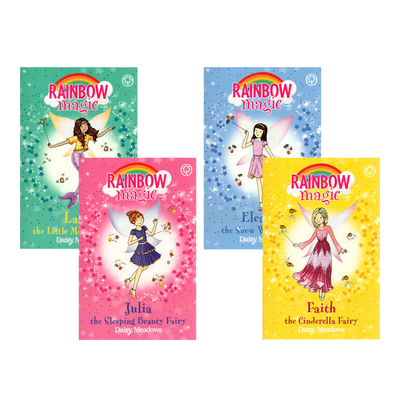 英文原版 The Rainbow Magic Series Fairytale Fairies 彩虹魔法仙子 4册合售 儿童课外兴趣阅读 初级桥梁章节小说