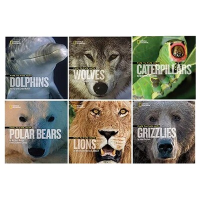 英文原版 National Geographic Face to Face 系列 Dolphins/Lions/Sharks/Frogs 6册合售 美国国家地理儿童百科科普