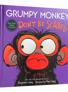 英文原版 Grumpy Monkey Don't Be Scared 暴躁猴系列 第7本 精装 儿童情绪管理 英语启蒙图画书