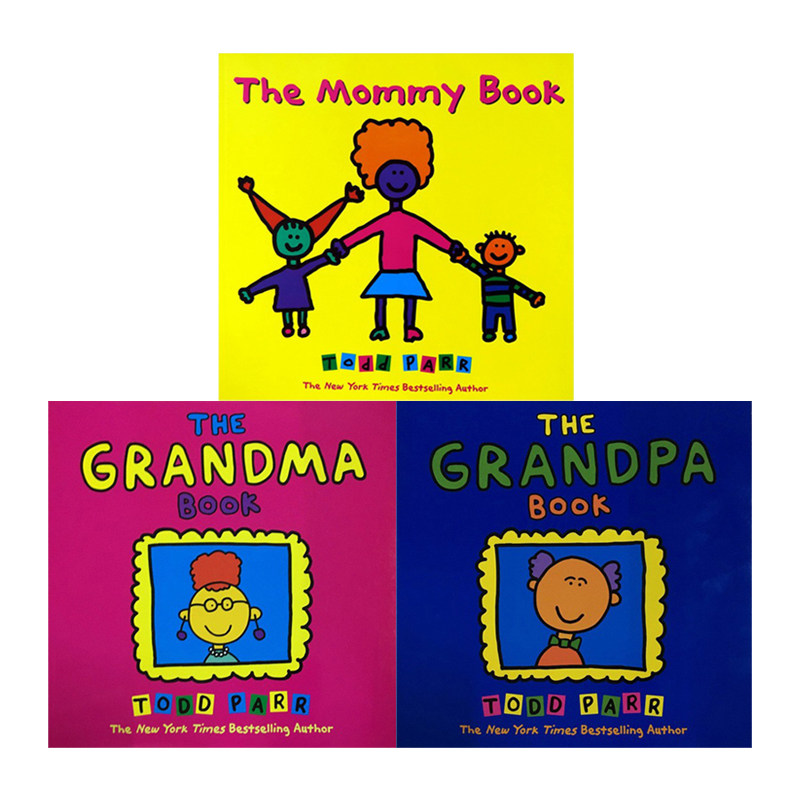 英文原版 The Mommy Book 淘弟有个大世界 Todd Parr 家庭亲子关系绘本 3册 儿童礼仪情商教育绘本 大开本图画故事书