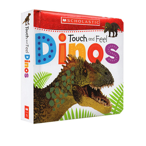 英文原版 Touch and Feel Dinos 恐龙 纸板触摸书 幼儿启蒙早教绘本 亲子阅读 Scholastic Early Learners 学乐小小读者系列
