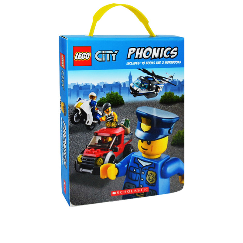 英文原版 Scholastic Lego Phonics 乐高城市英雄12册盒装 自然拼读儿童绘本 英语启蒙图画故事书 学乐出品