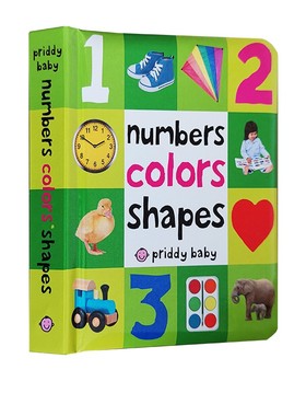 英文原版 启蒙认知100词 Numbers Colors Shapes 幼儿图解词典 宝宝图片单词认知书