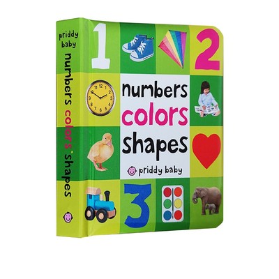 英文原版 启蒙认知100词 Numbers Colors Shapes 幼儿图解词典 宝宝图片单词认知书