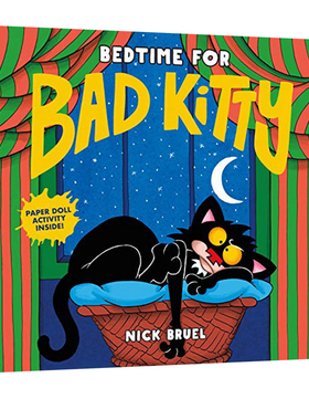 英文原版 Bedtime for Bad Kitty Bad Kitty 精装 小坏猫的睡觉时间 儿童睡前故事趣味绘本 附贴纸 Nick Bruel