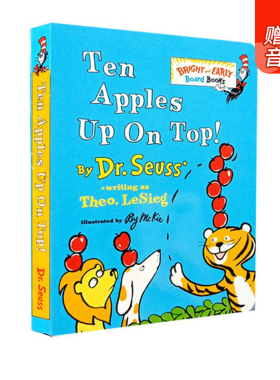 英文原版 Ten Apples Up on Top 头顶十个苹果 儿童启蒙英文纸板书 苏斯博士 Dr.Seuss 亲子共读绘本