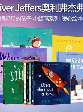 英文原版 Oliver Jeffers 纸板书 远在天边原著 迷路的小企鹅 小工 An Alphabet 字母表的故事 A Little Stuck 卡住了