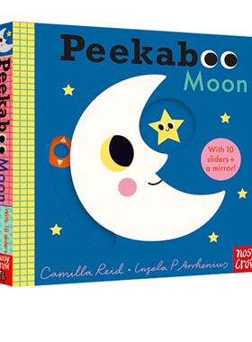 Peekaboo moon 躲猫猫系列 纸板书 翻翻书 0-3岁儿童机关操作游戏书 Nosy Crow