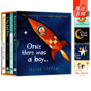 Oliver Jeffers 智慧小孩 英文原版 Once there was a boy 4册精装 幽默暖心科普绘本 想象力 智慧 友谊友情