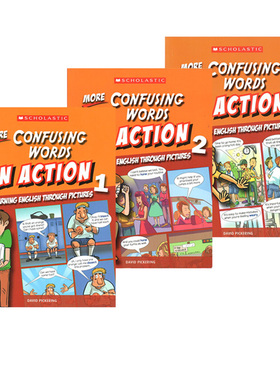 易混淆词补充 学乐出品 Scholastic In Action More Confusing Words 画里画外轻松学英语 3册漫画版图解英语 英文原版