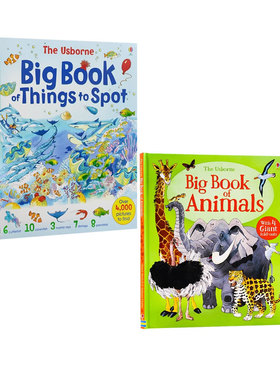 英文原版 Usborne Big Book of Animals/Things to Spo 2册合售 尤斯伯恩少儿科普百科大书 精装