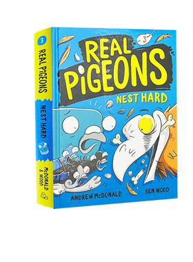 英文原版 Real Pigeons Nest Hard 真正的鸽子#3：努力地筑巢 精装版 儿童趣味搞笑桥梁章节漫画书