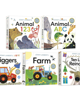 英文原版 新品 DK Jonny Lambert 123/ABC/Diggers/Farm/Ten Little Reindeer 宝宝认知识数字字母 交通工具农场动物