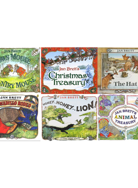 Jan Brett 英文原版绘本The Hat 帽子 纸板书 / Armadillo Rodeo 经典童话故事书/Town Mouse, Country Mouse  汪培珽书单