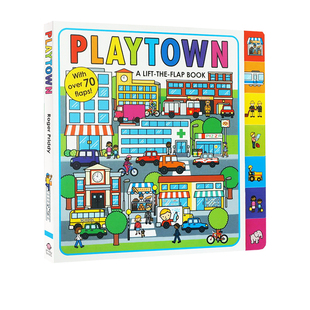 儿童绘本 Playtown系列 Flap 纸板书翻翻书 Book Lift 大开本 撕不烂纸板书 Priddy 儿童启蒙 the