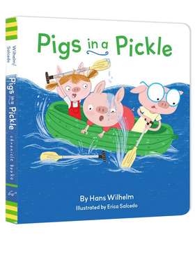 英文原版 Pigs in a Pickle 纸板书 克服挑战 寻找乐趣 儿童英语启蒙绘本 Chronicle出品