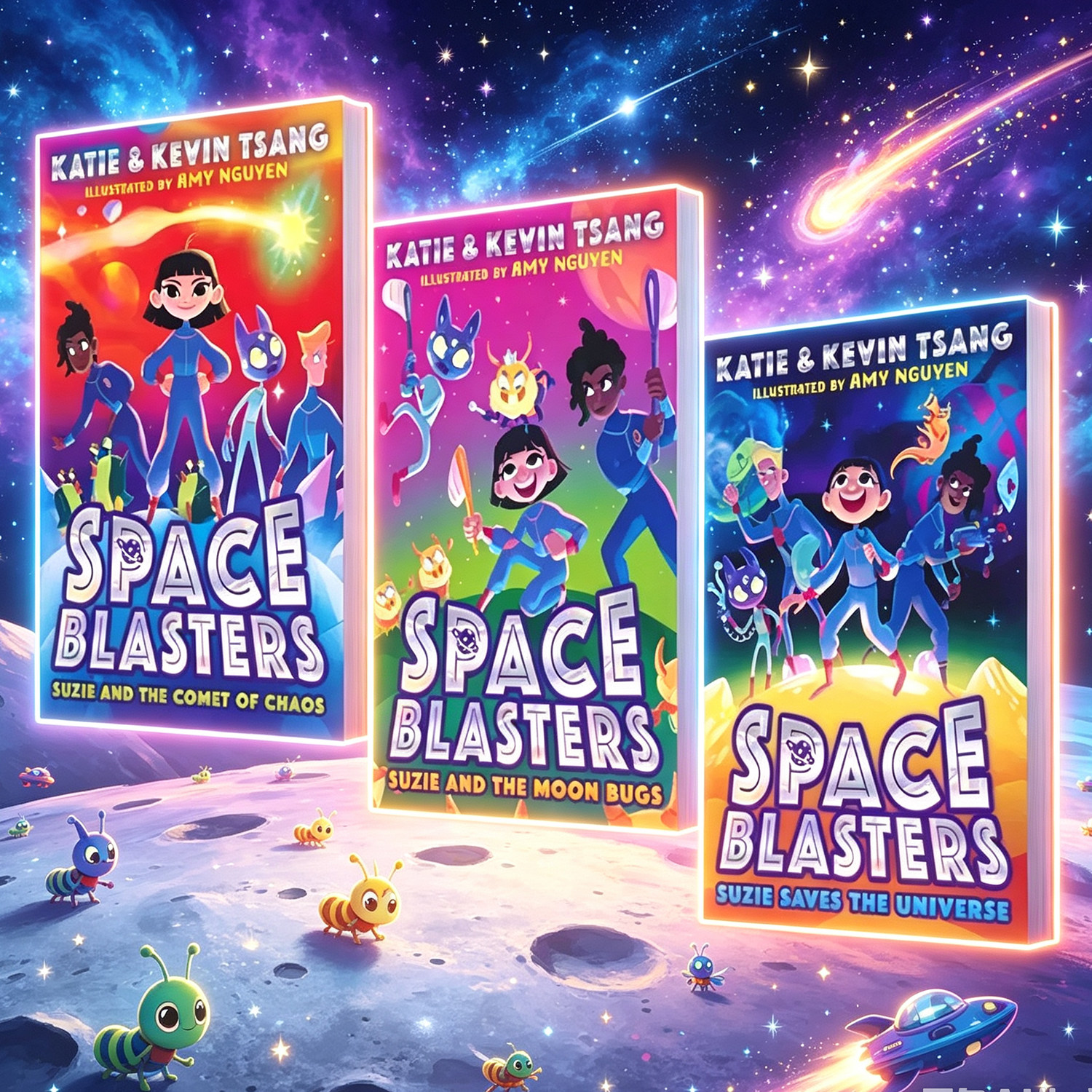 太空冒险系列3册 苏西拯救宇宙 英文原版小说 Space Blasters Suzie Saves 科普章节书小说 中小学英文课外阅读  蓝思值 520‑640L