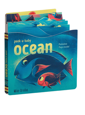 英文原版 Peek-a-Baby Ocean Peekaboo flaps inside! 海洋动物 艺术造型纸板翻翻书 幼儿启蒙绘本 Chronicle出品