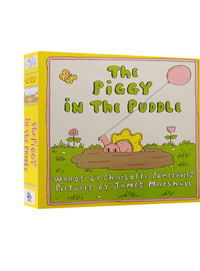 英文原版 The Piggy in the Puddle 纸板书 美国彩虹阅读奖 幼儿启蒙绘本图画故事书