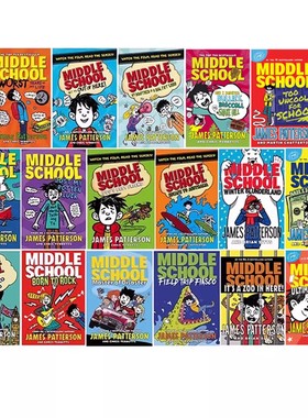 预售 英文原版 Middle School 上学不容易系列 17册合售 地狱高中生活 电影原著 校园成长小说 幽默小说 中小学英语课外阅读提升