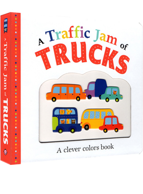 英文原版 A Traffic Jam of Trucks 纸板触摸书 交通工具 颜色认知 儿童启蒙绘本 Roger Priddy