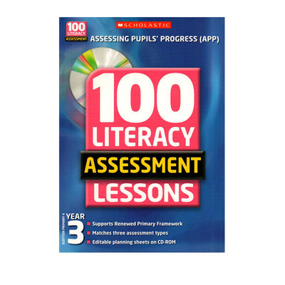 孤品清仓 Scholastic 100 Literacy Assessment Lessons Year 3 三年级 100节英语识字课程 小学英语学习 附学习CD 学乐出品