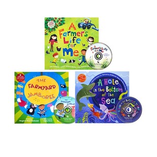 英文原版 Barefoot Books 韵文与歌谣 动物系列 Five Little Mermaids 3册附3CD 英语语感启蒙 磨耳朵绘本图画书