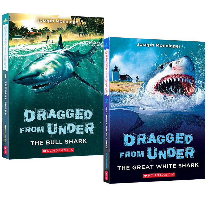 英文原版 Dragged from Under 2册合售 儿童侦探冒险故事章节书 青少年英文课外阅读小说 少儿百科科普读物