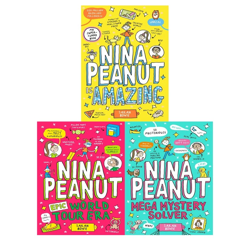 预售 英文原版 Nina Peanut Is Amazing 大冒险家妮娜 3册 儿童全彩漫画小说 幽默搞笑 校园成长故事 青少年英语课外读物