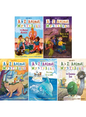 英文原版   A to Z Animal Mysteries 动物神秘案件系列 彩绘版 5册合售 儿童推理章节桥梁故事书