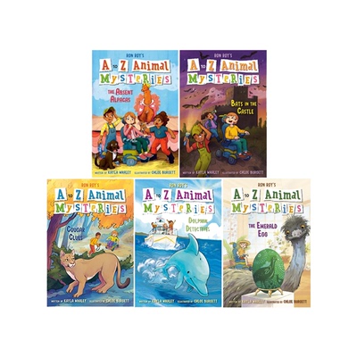 英文原版   A to Z Animal Mysteries 动物神秘案件系列 彩绘版 5册合售 儿童推理章节桥梁故事书