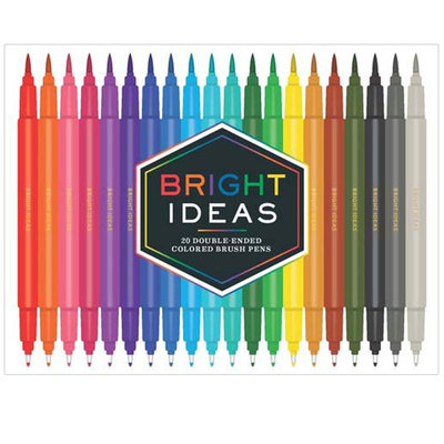 英文原版 Bright Ideas: 20 Double-Ended Colored Brush Pens:20 Colored Pens 20色双头彩笔