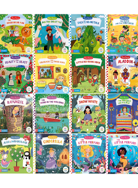 First Stories 经典童话操作书 英文原版胡桃夹子 阿拉丁神灯 花木兰 小红帽 长发公主 小美人鱼 白雪公主 英语启蒙认知